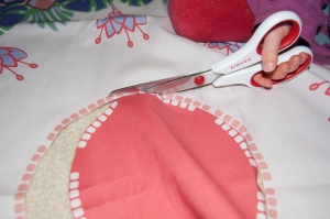 Cut and sew dress pattern, cutting out waist